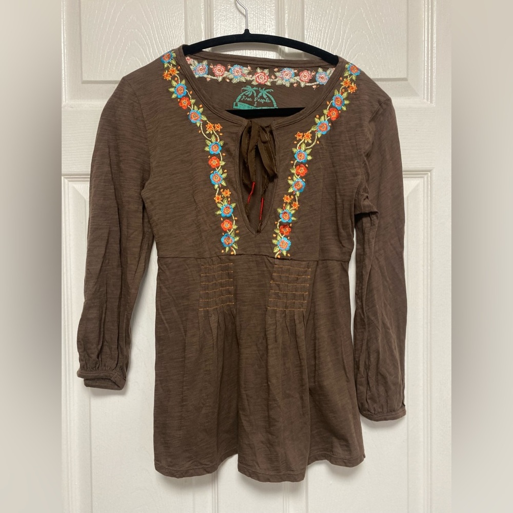 Free Peple Women’s Boho Embroidery Top Size Small